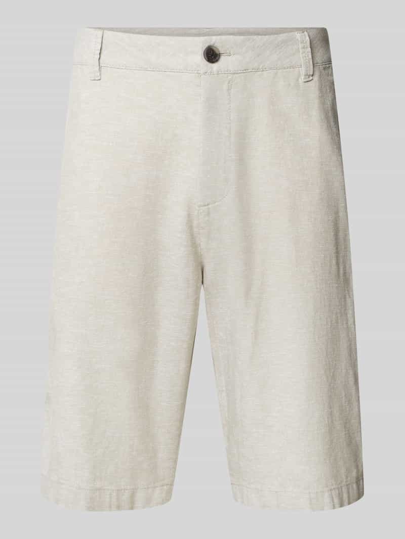 Tom Tailor Denim Relaxed fit korte chino van een mix van linnen en katoen