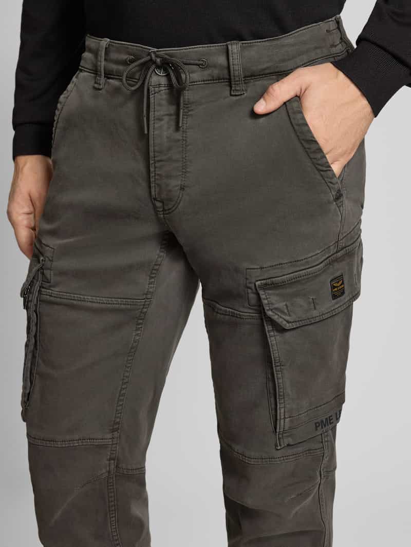 PME Legend Skinny fit-cargobroek met tunnelkoord model 'Expedizor'