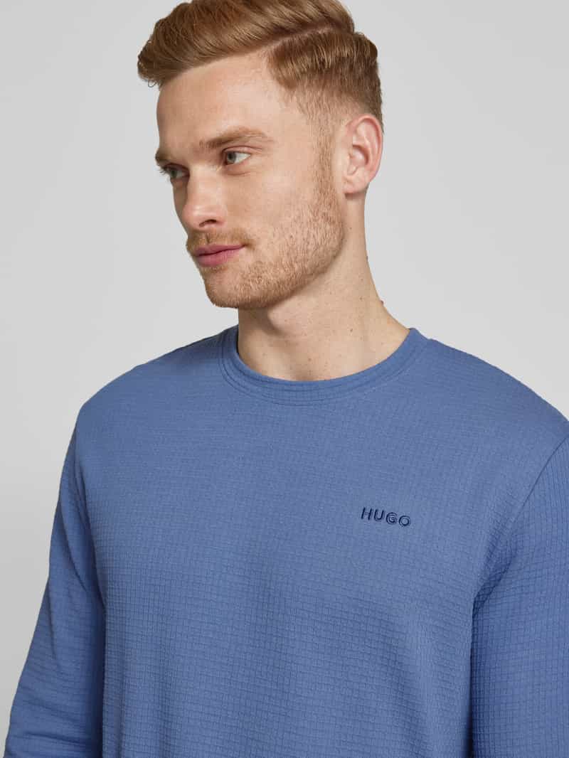 HUGO Shirt met lange mouwen en labelstitching model 'Austin'