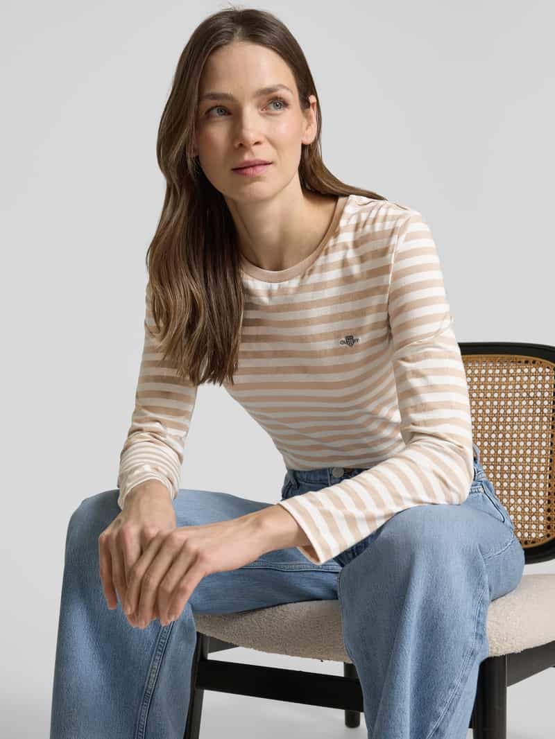 Gant Shirt met lange mouwen en labelstitching