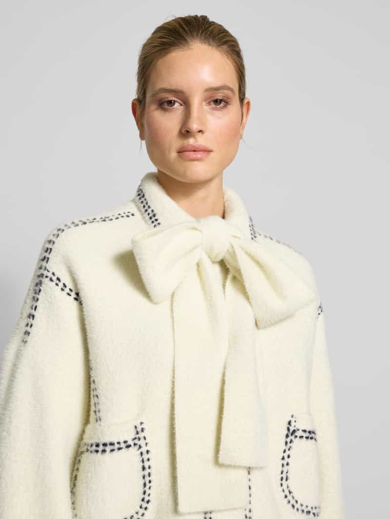 Essentiel Antwerp Gebreid jack met platte kraag model 'Hoops'