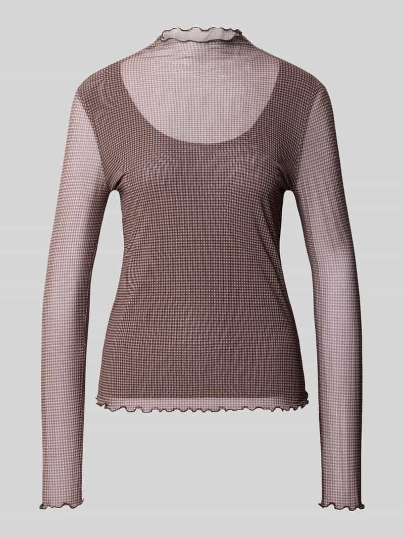 Zero Semitransparante longsleeve met opstaande kraag