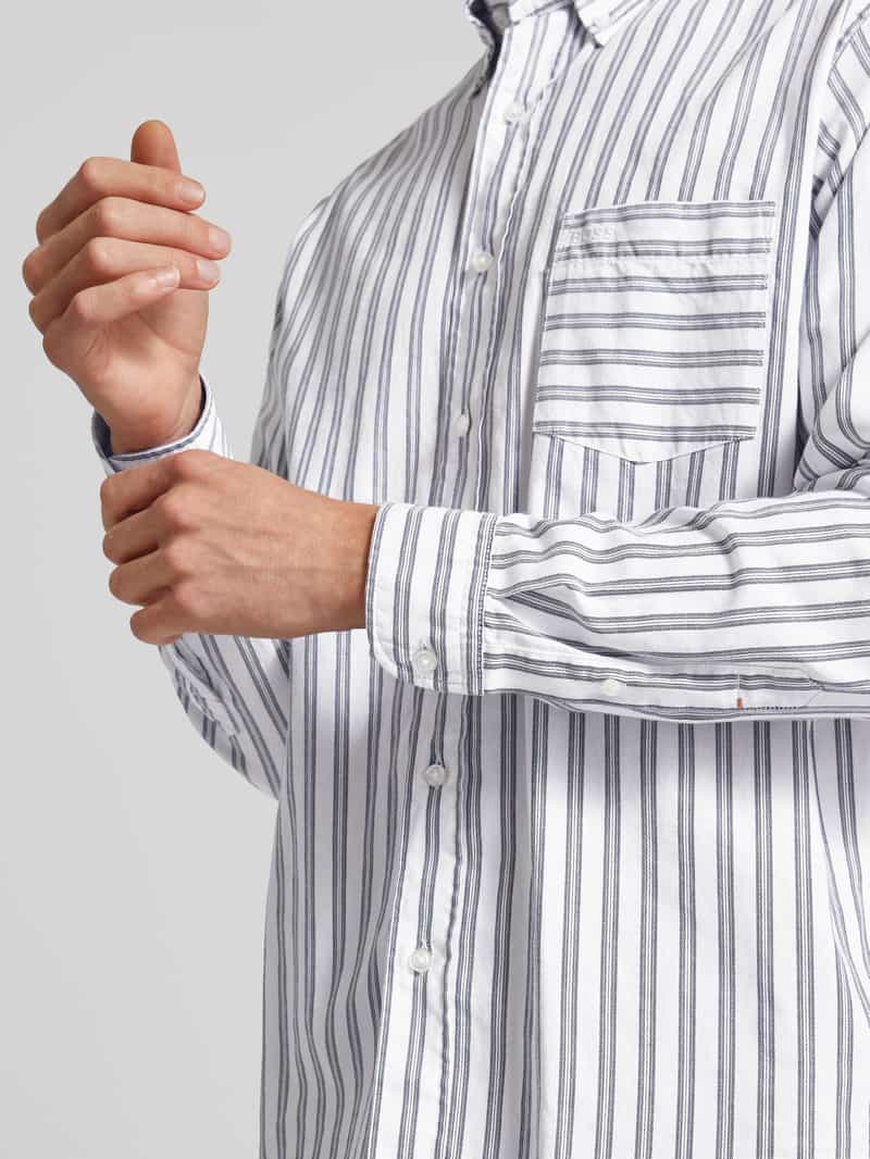 Boss Orange Regular fit vrijetijdsoverhemd met streepmotief model 'Lambey'