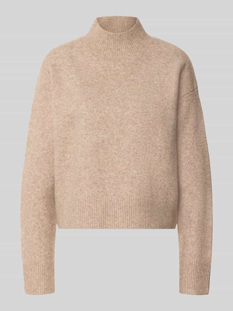 Col-pullover met wol en ronde hals