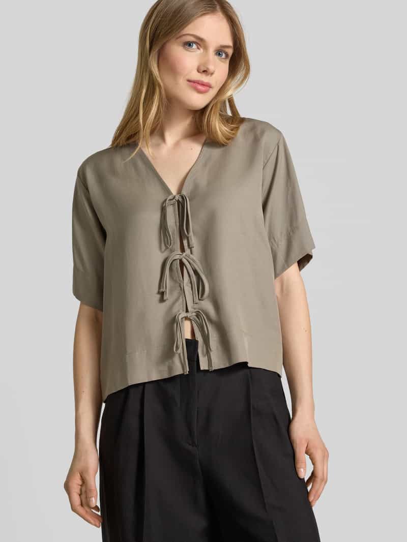 Selected Femme Blouseshirt met vetersluiting model 'NATUK'