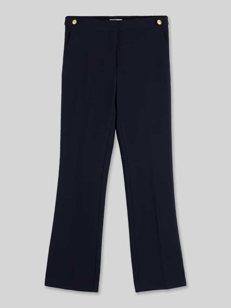 Tommy Hilfiger High waist stoffen broek met goudkleurige knopen