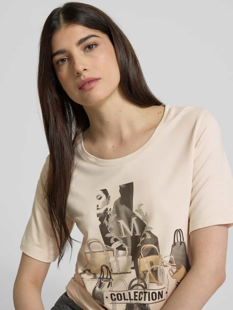 monari T-shirt met strass-steentjes