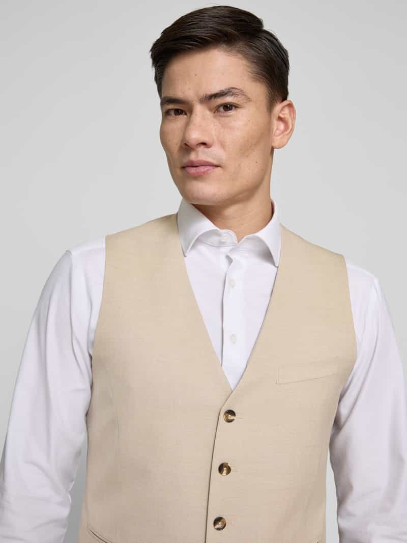 s.Oliver BLACK LABEL Slim fit gilet met fijn geweven structuur model 'S.O PURE'