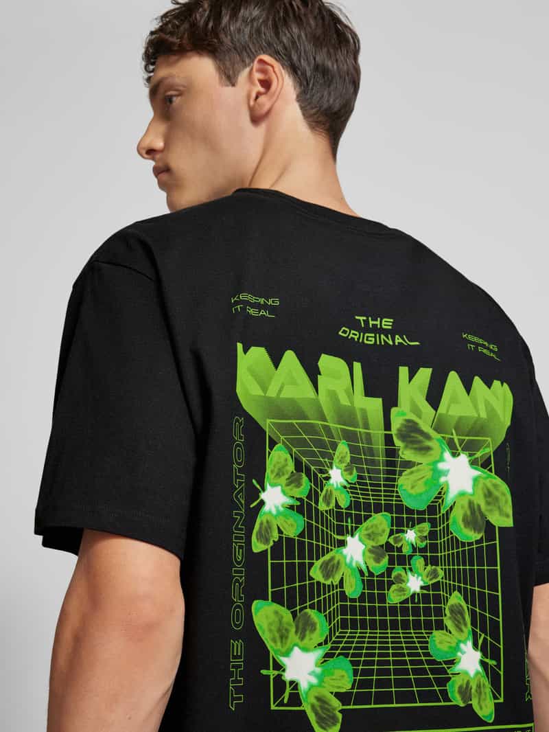 Karl Kani T-shirt met labelprint model 'Signature'