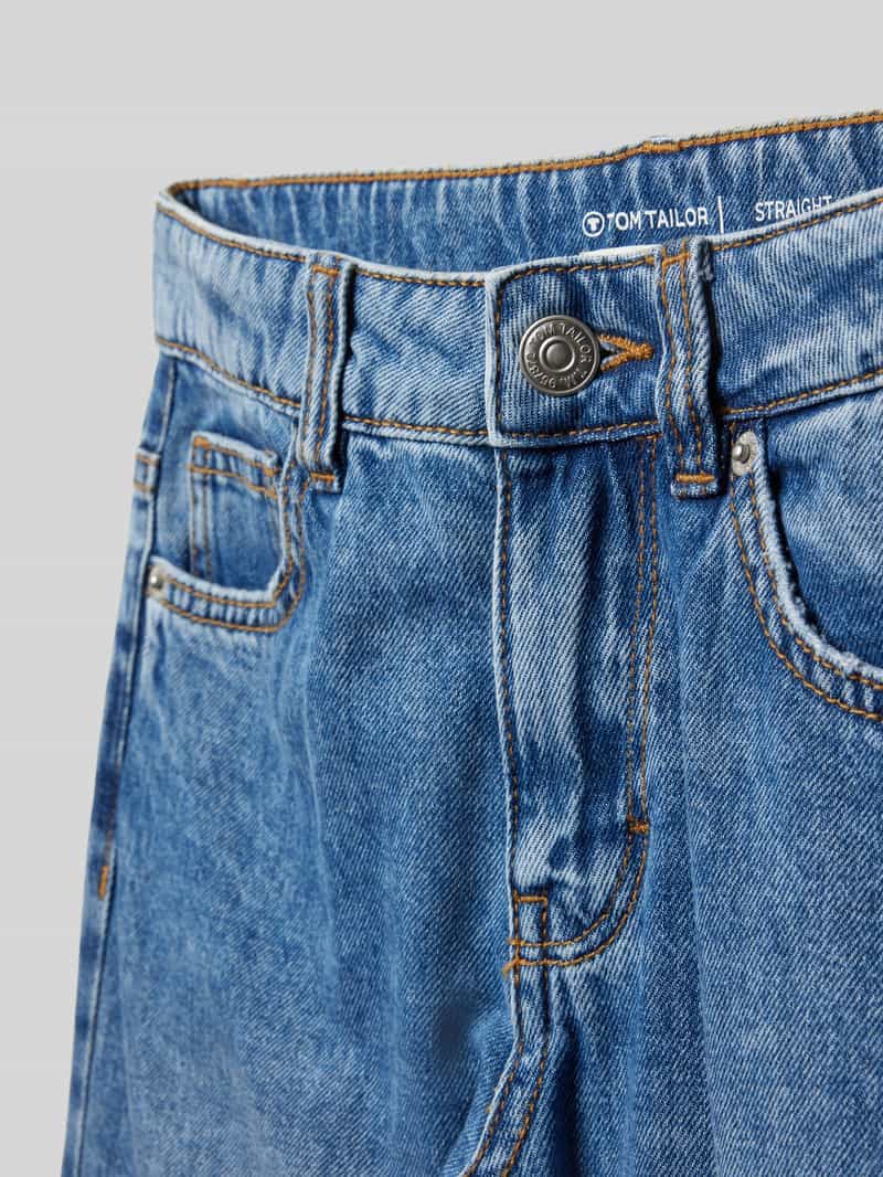 Tom Tailor Straight fit jeans van puur katoen en contrastnaden