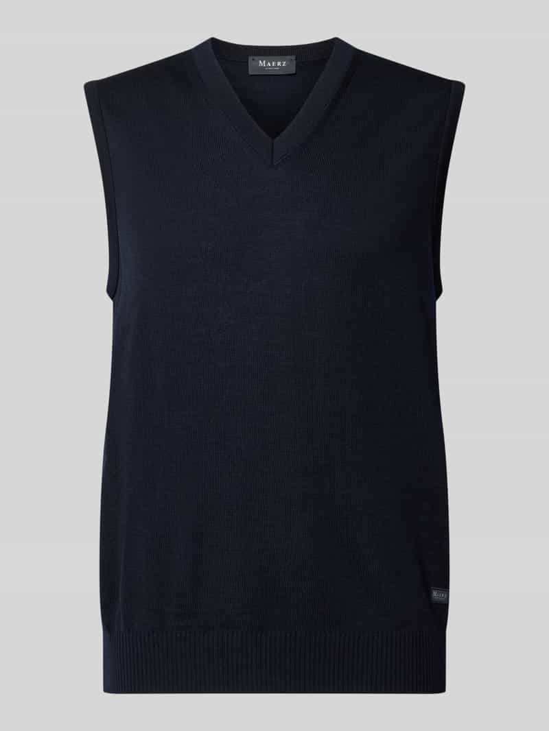 MAERZ Classic Fit heren spencer wol - navy blauw
