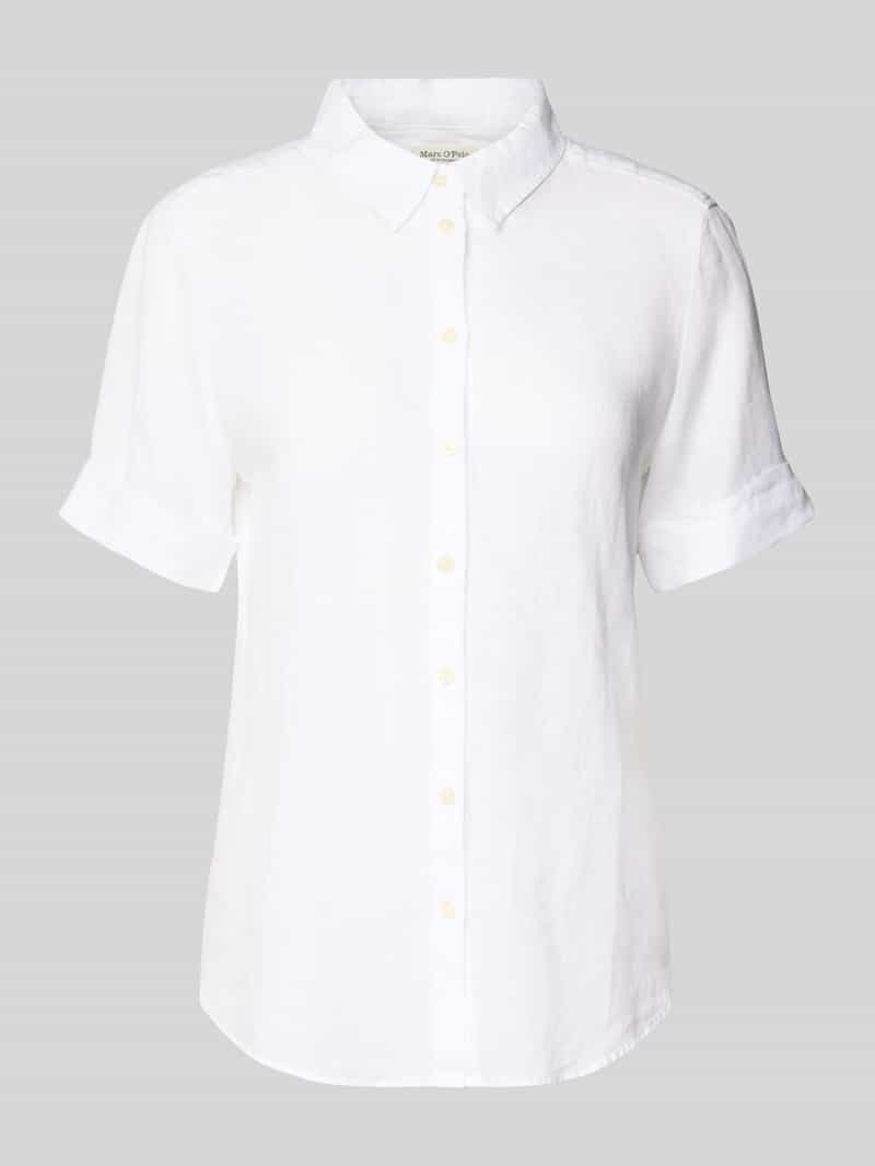 Marc O'Polo Regular fit linnen blouse met korte mouwen