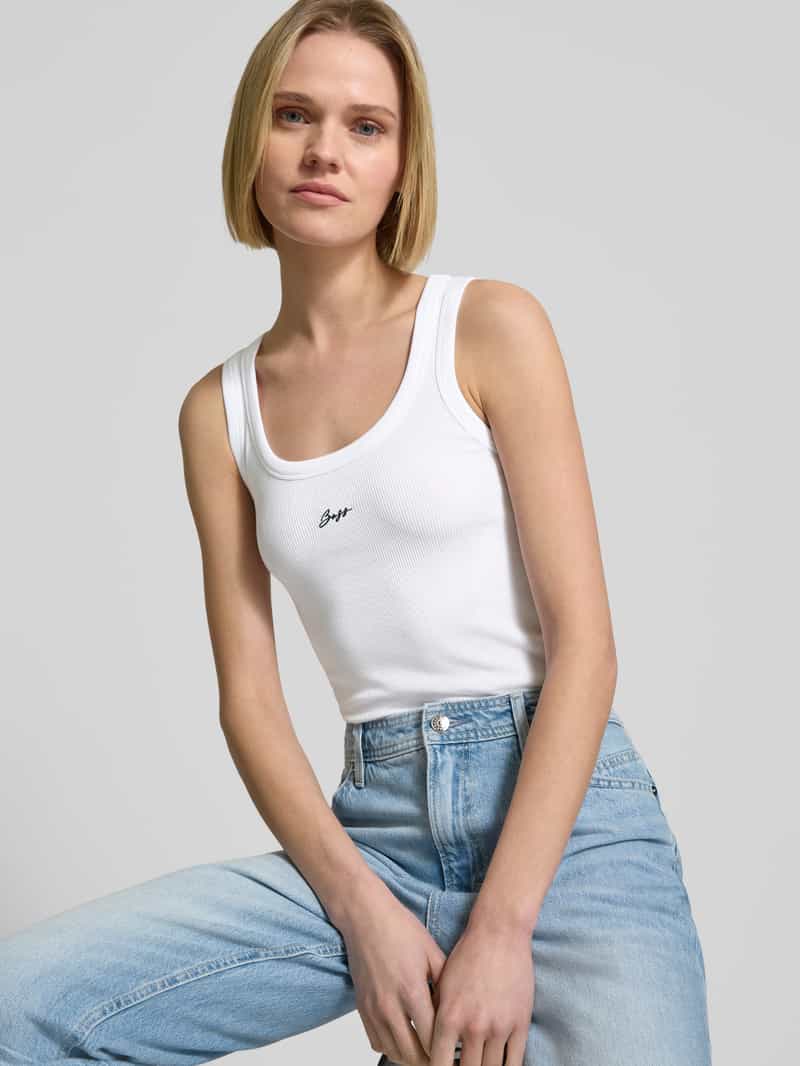Boss Orange Tanktop met labelstitching model 'Ematite'
