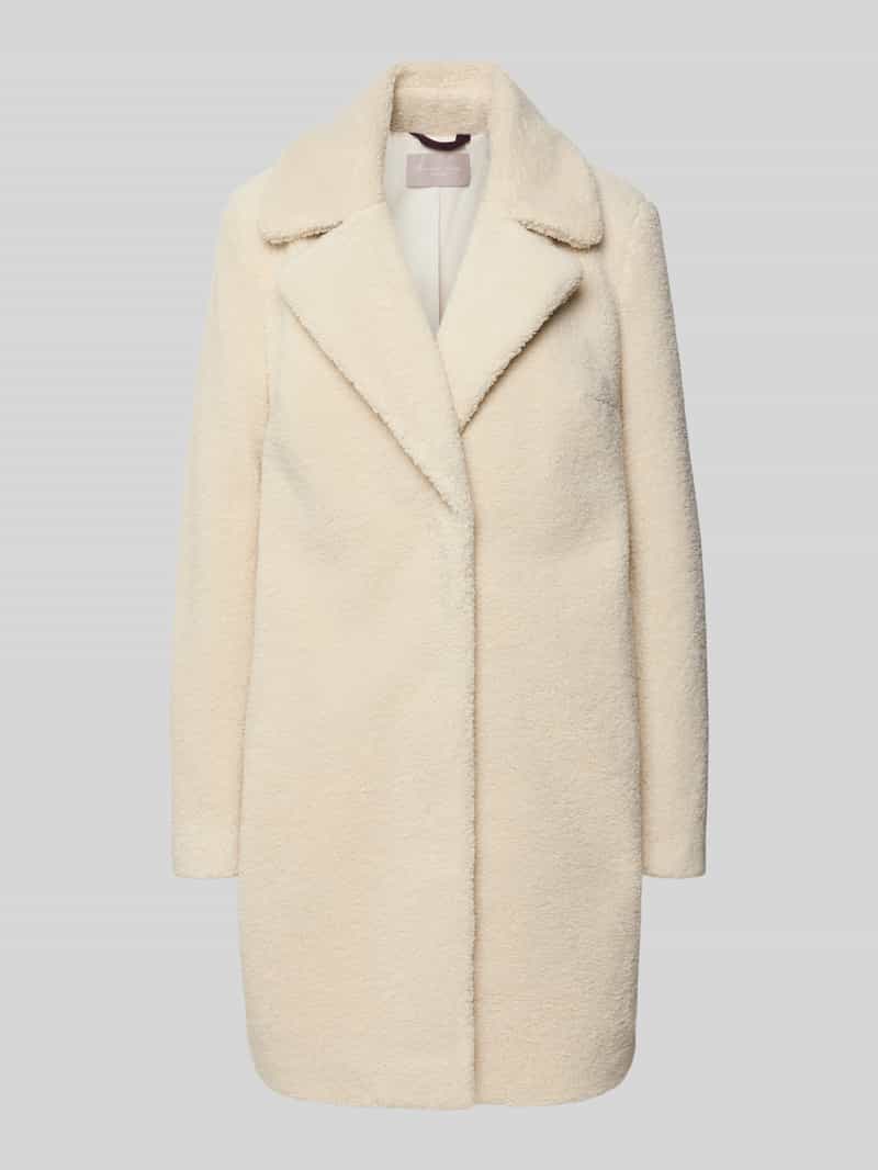 Christian Berg Woman Selection Lange jas van teddybont met reverskraag