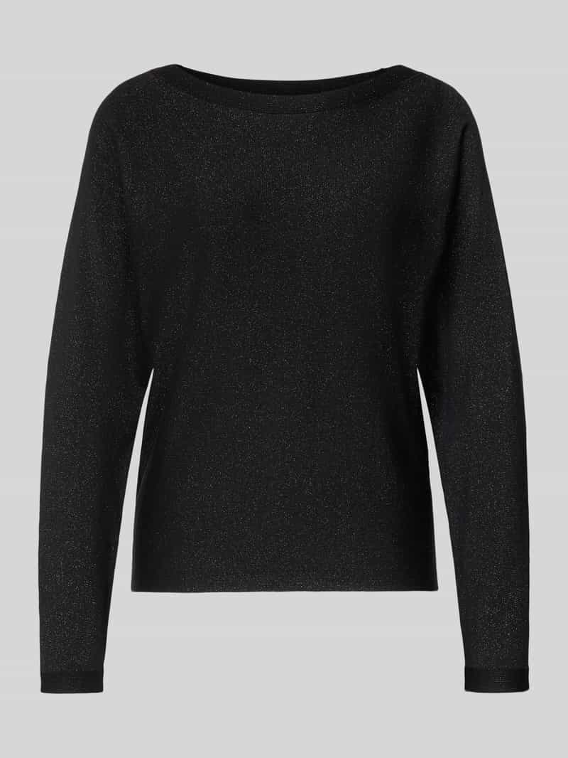 comma Gebreide pullover van viscosemix met boothals