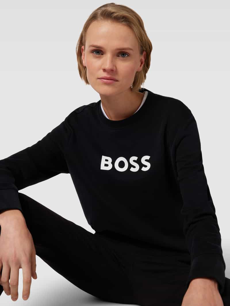 Boss Orange Sweatshirt met labelprint model 'Elaboss'