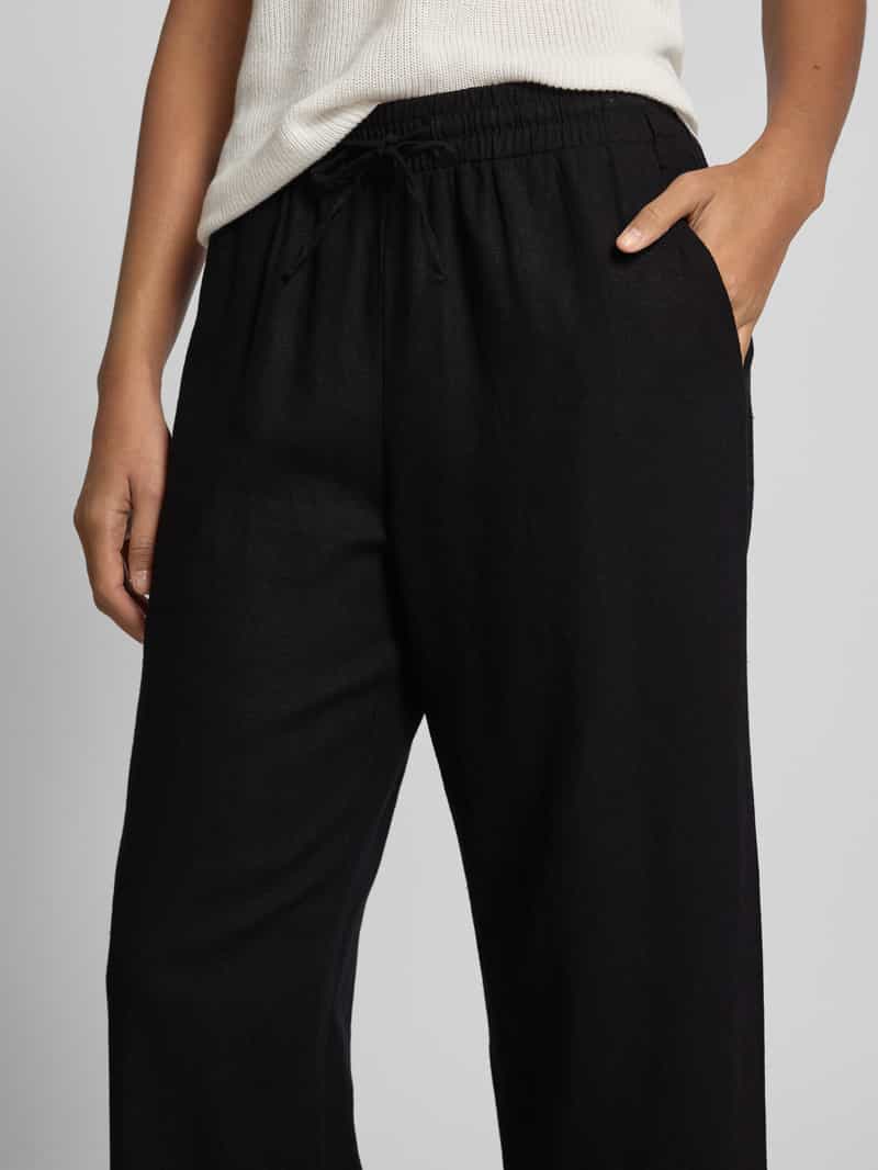 FREE QUENT Straight leg linnen broek met steekzakken model 'Lavea'