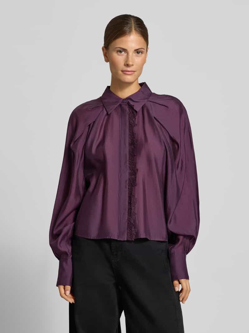 Cph Muse Regular fit blouse van lyocellmix met kant model 'MOLLY'
