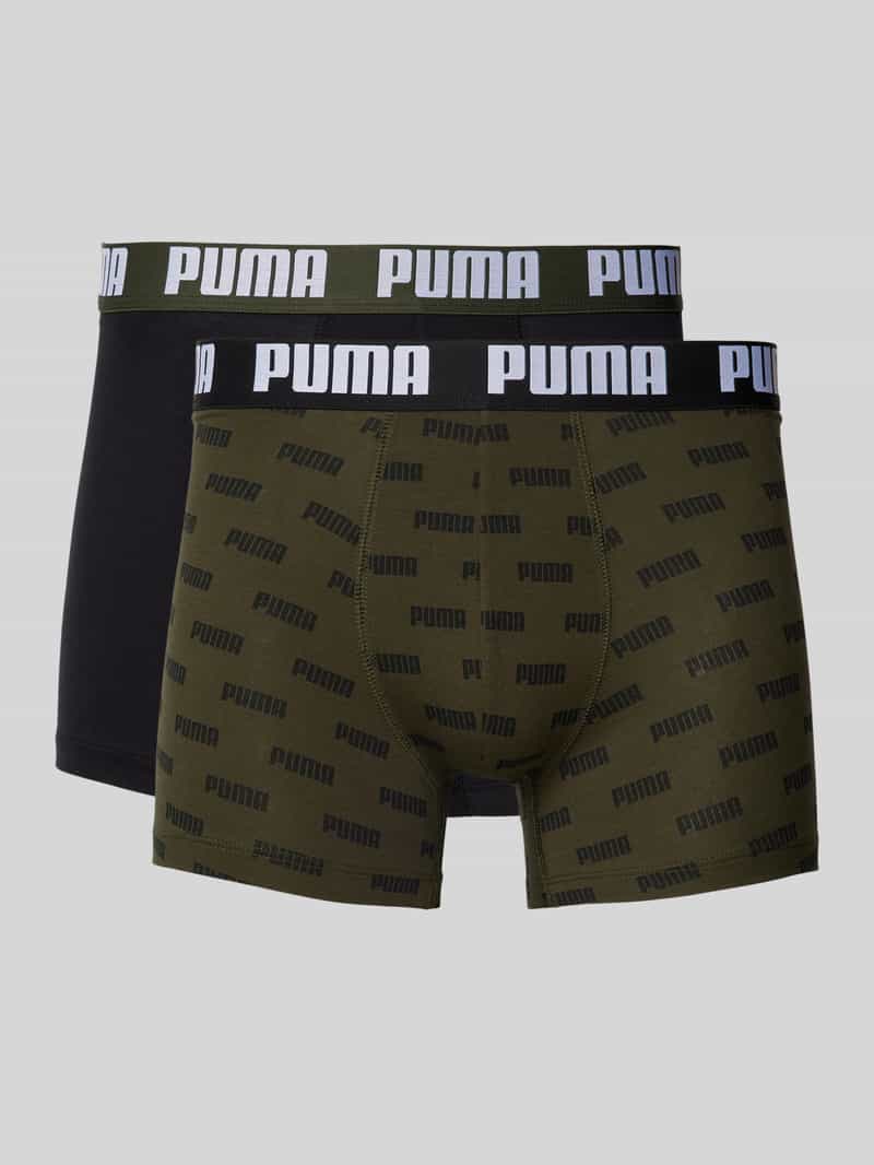 Boxershort met elastische label-tailleband in 2-pack