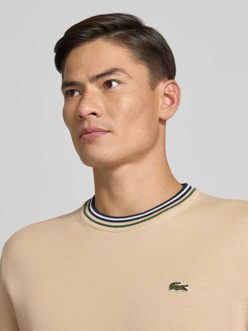Lacoste Regular fit gebreide pullover van zuiver katoen