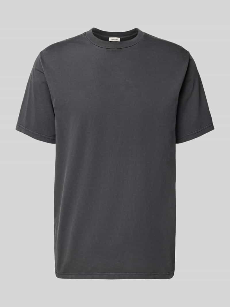 American vintage T-shirt met geribde ronde hals