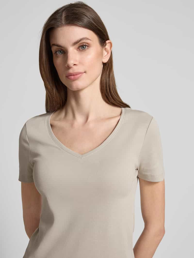 Christian Berg Woman T-shirt met geribde V-hals