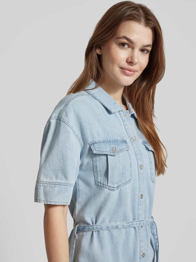 DKNY Jeansjurk met strikceintuur en 1 2-mouwen