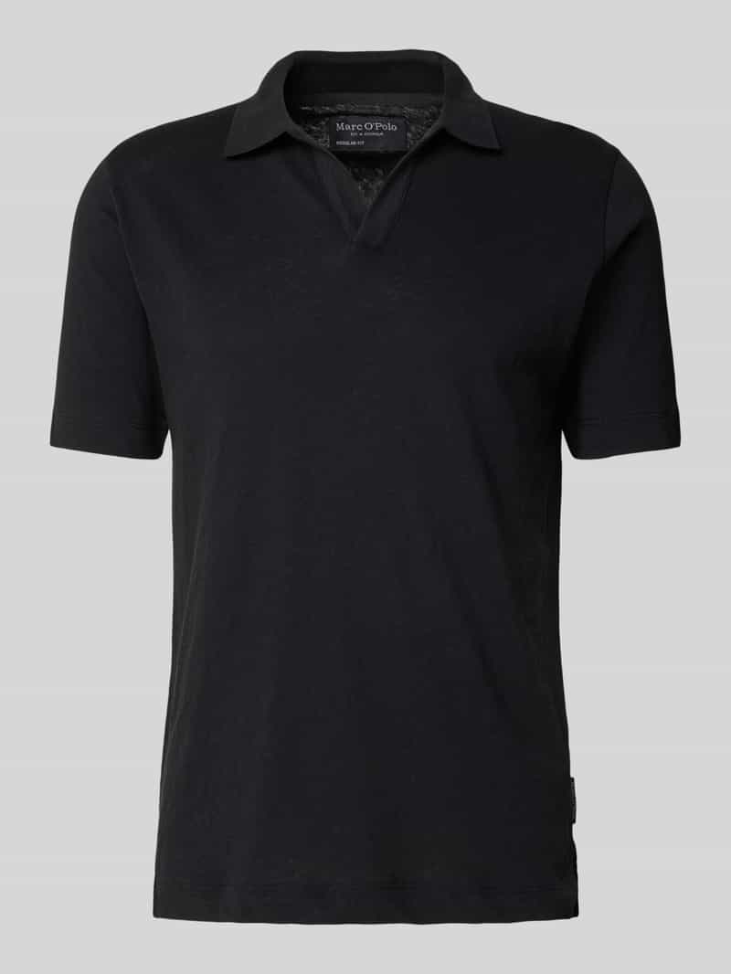Marc O'Polo Regular fit poloshirt van een mix van katoen en linnen
