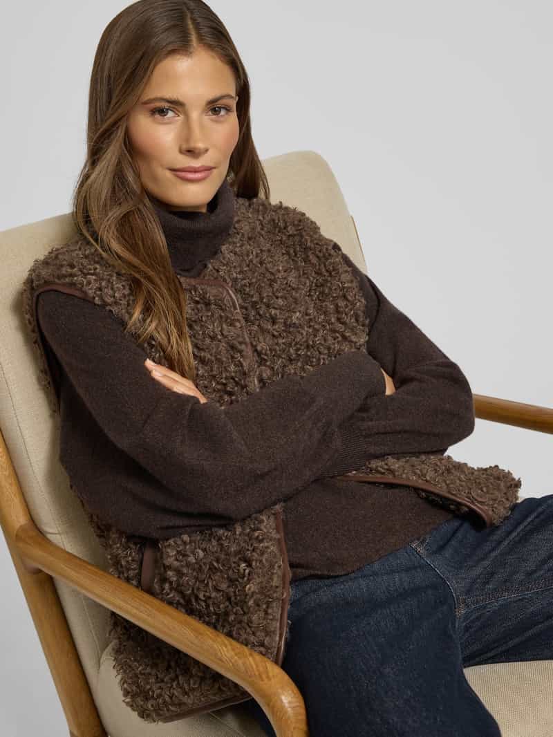 LOLLYS LAUNDRY Gilet van teddybont met steekzakken model 'Vada'