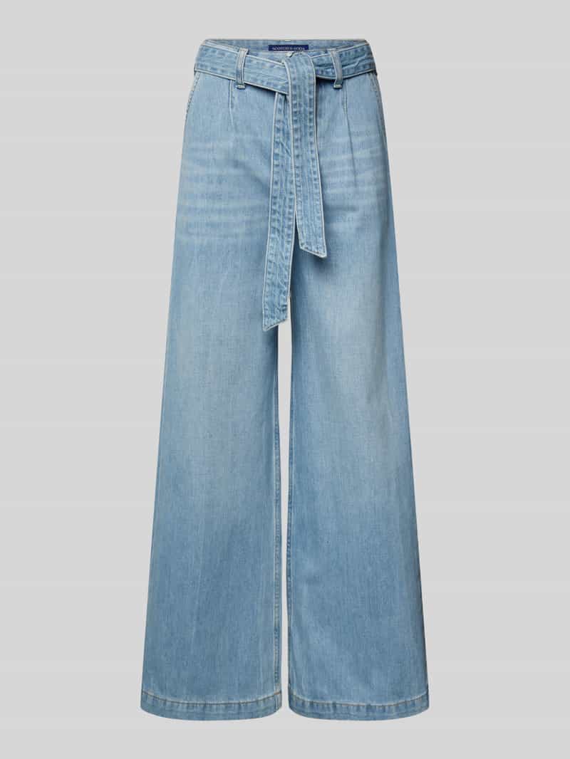 Scotch & Soda Wide leg jeans met strikceintuur
