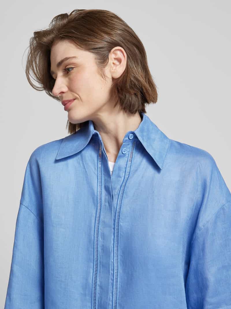 MaxMara Leisure Linnen blouse met platte kraag model 'ROBINIA'