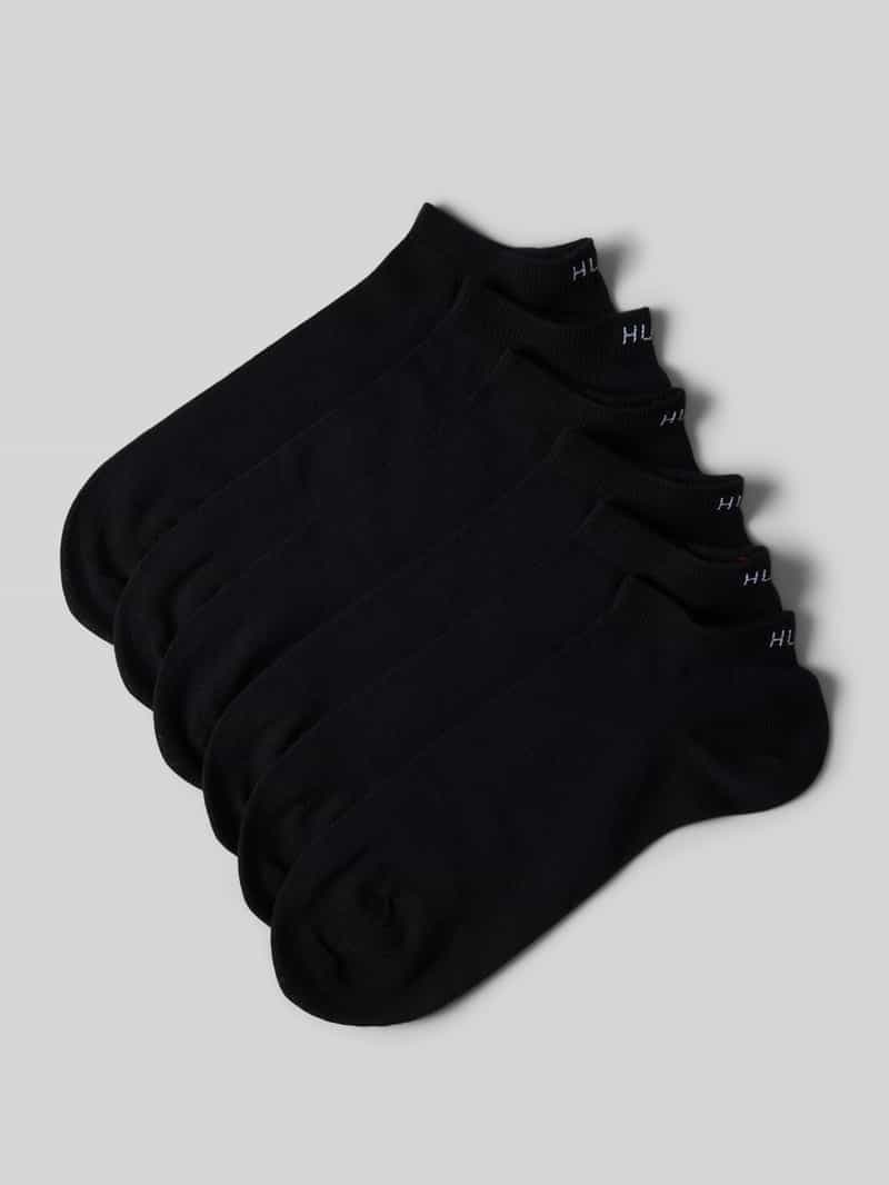 HUGO Sneakersokken met labelprint in een set van 6 paar
