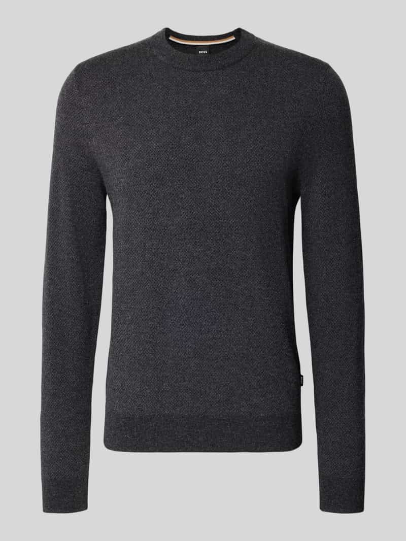 Boss Regular fit gebreide pullover van een mix van katoen en scheerwol model 'HESTRO'
