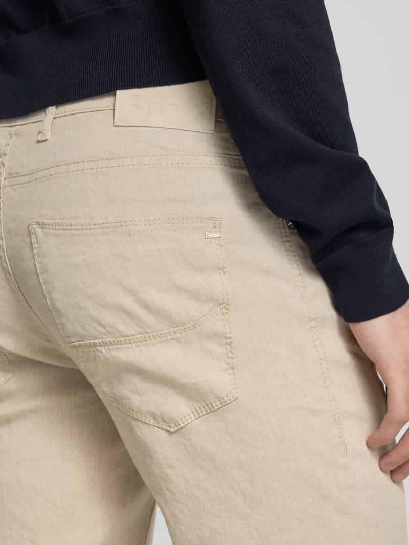 BRAX Regular fit linnen broek in 5-pocketmodel model 'CADIZ'