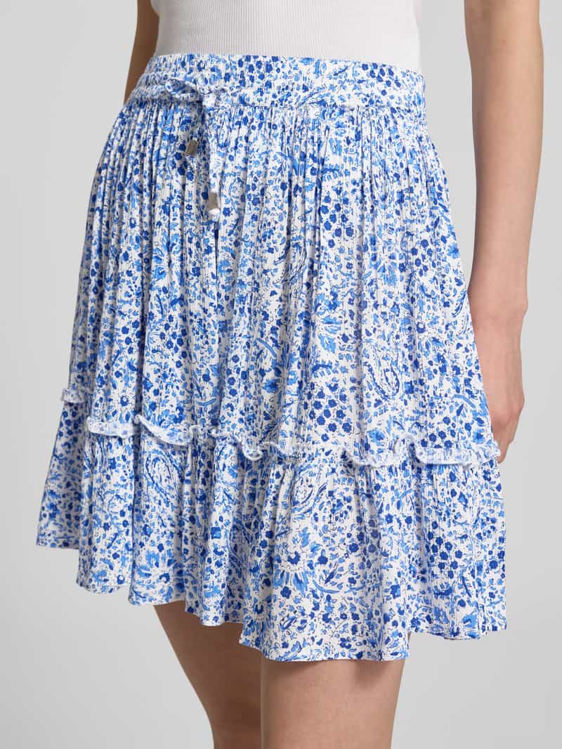 Only Uitlopende minirok van pure viscose model 'IBIZA'