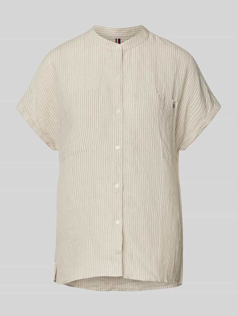 Tommy Hilfiger Relaxed fit linnen blouse met korte mouwen