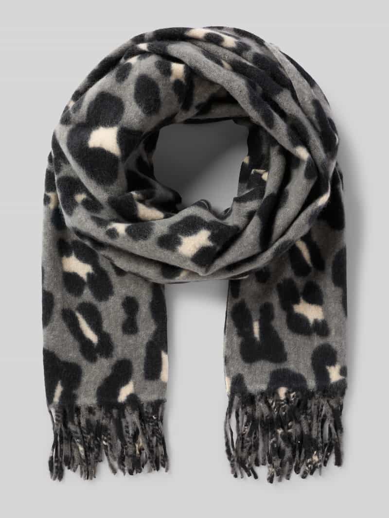 Kurt Beines Sjaal in animallook met franjes model 'XXL Leo'