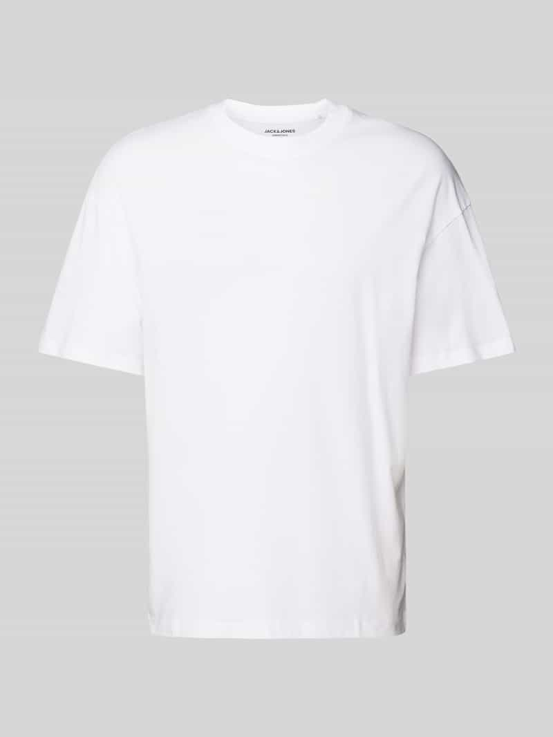 jack & jones T-shirt met geribde ronde hals model 'BRADLEY'