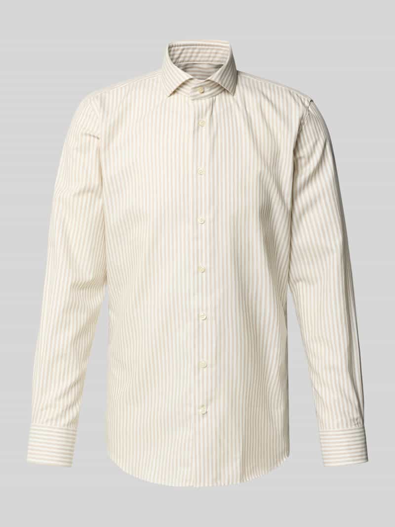 Profuomo Slim fit zakelijk overhemd met kentkraag