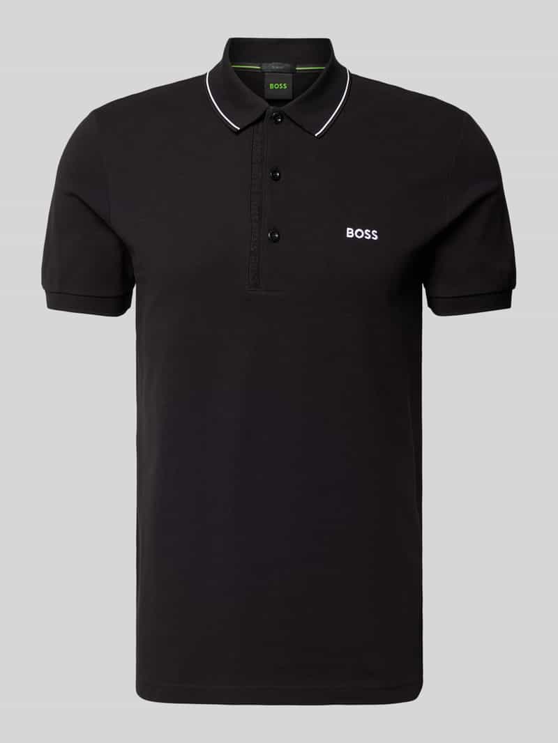 BOSS Green Regular fit poloshirt met labelstitching model 'Paule'