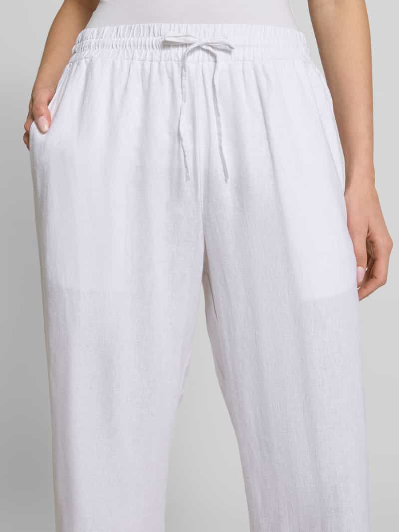 FREE QUENT Straight leg linnen broek met steekzakken model 'Lavea'