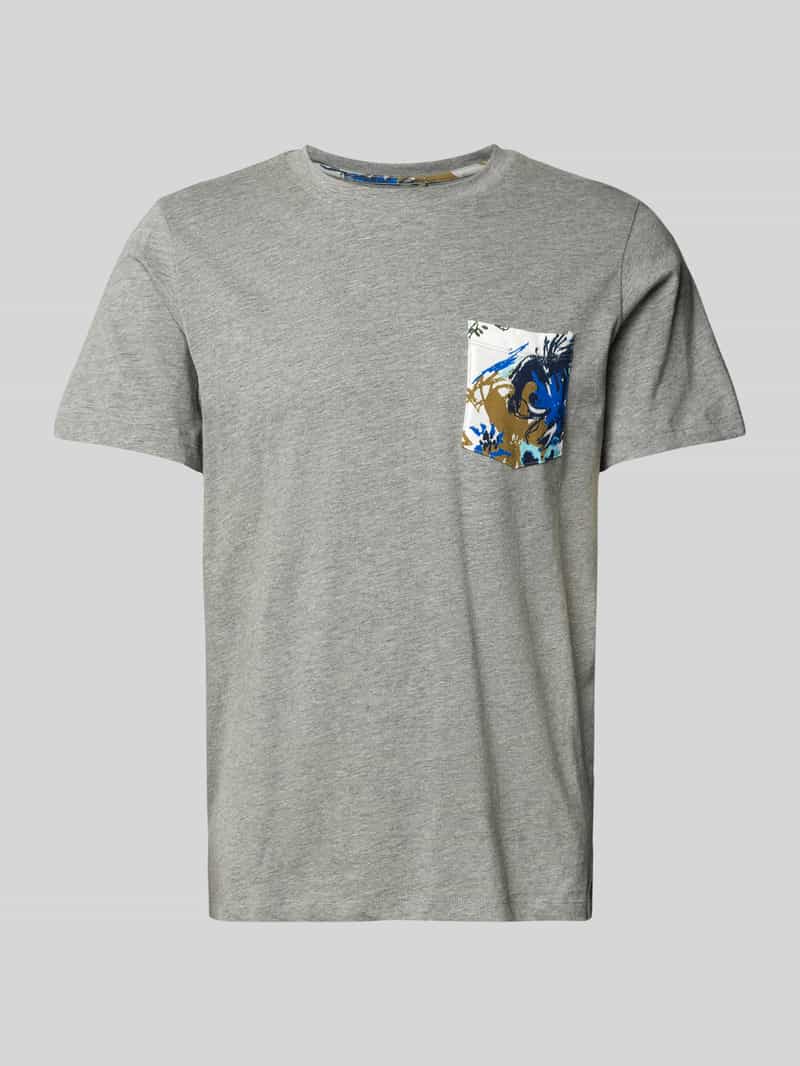 Blend T-shirt met geribde ronde hals model 'BHJEM'