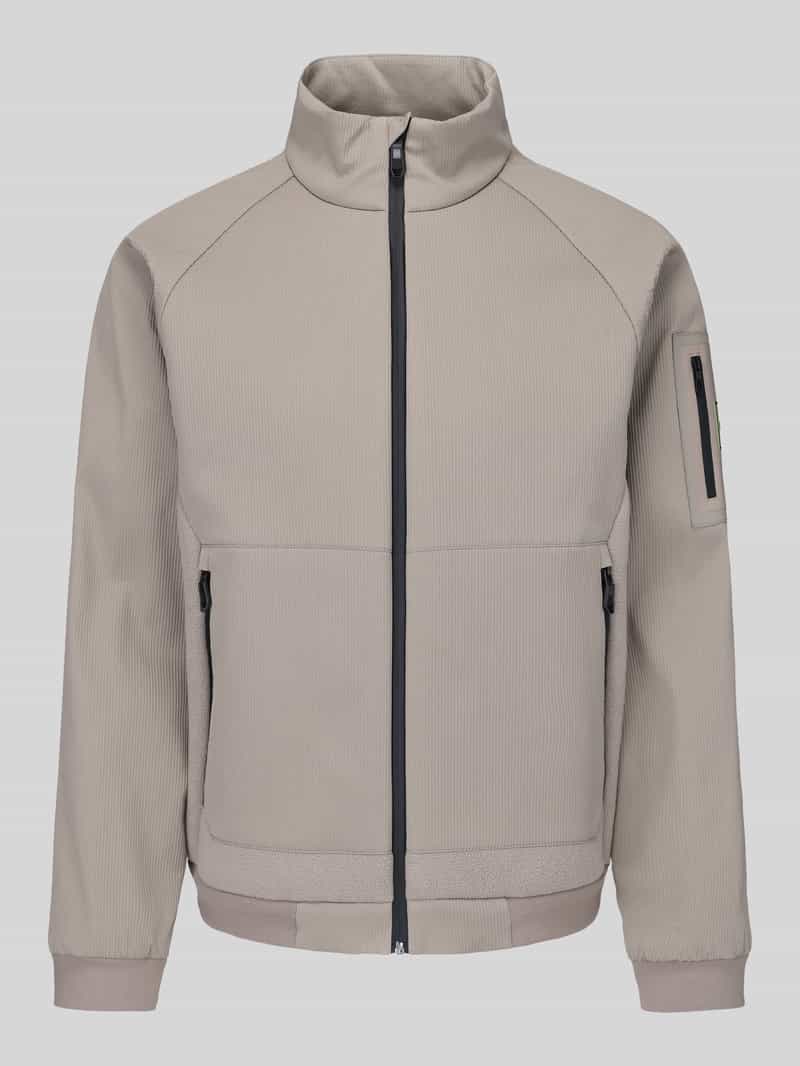 BOSS Green Regular fit jack van polyester met corduroy- en fleece-delen