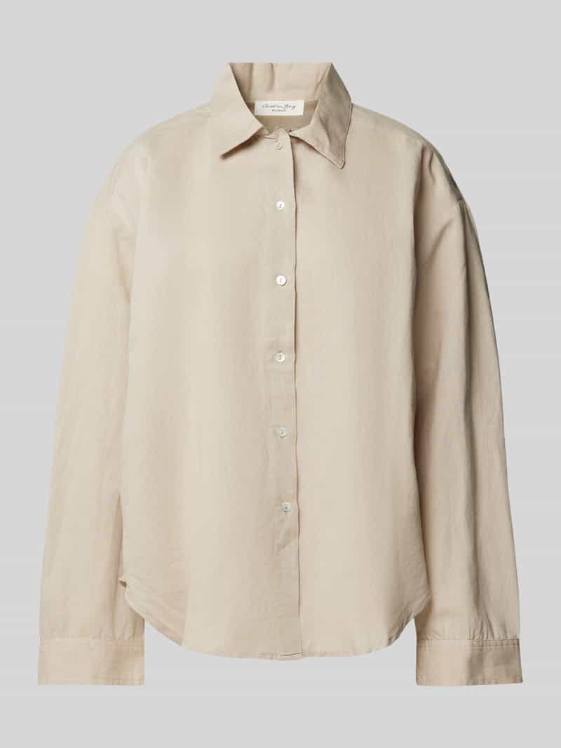 Christian Berg Woman Relaxed fit linnen blouse met doorknoopsluiting