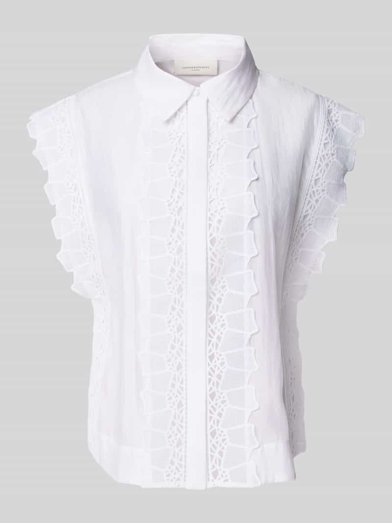 Copenhagen Muse Blousetop met kant en blinde knoopsluiting