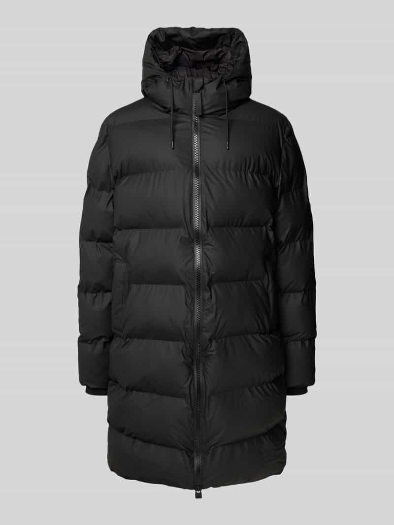Rains Regular fit gewatteerde lange jas met capuchon model 'Alter'