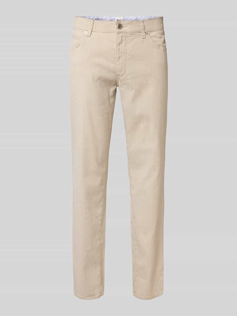 BRAX Regular fit linnen broek in 5-pocketmodel model 'CADIZ'