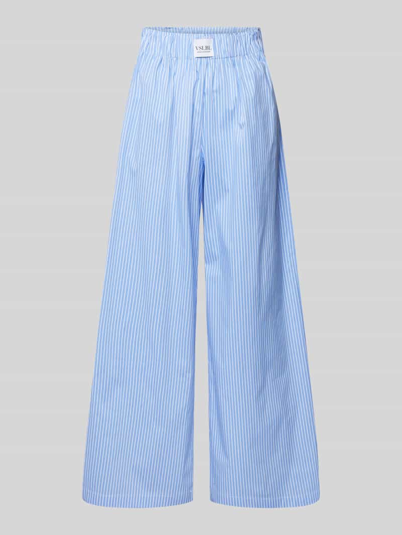 VILLA SOPHIE Wide leg stoffen broek met elastische band model 'LUNA'