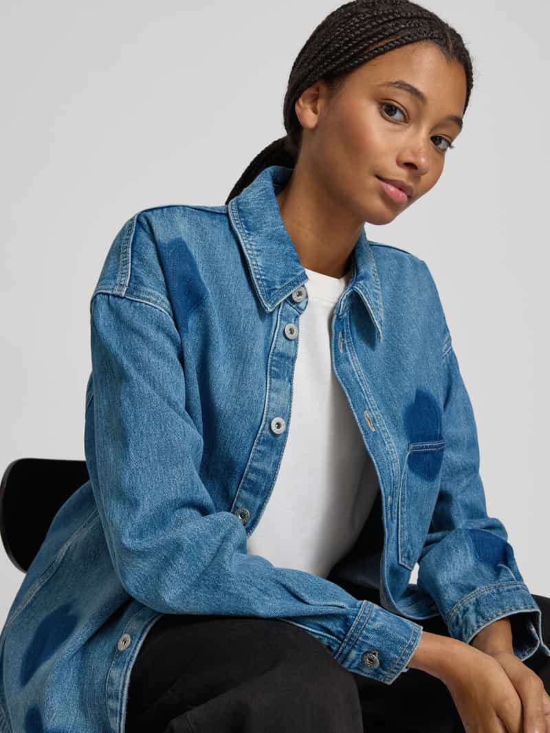 Hugo Blue Relaxed fit jeansoverhemd van puur katoen model 'GARESA'