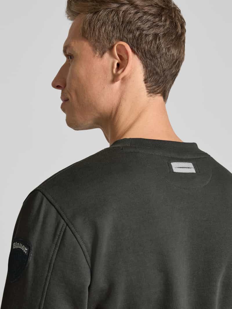 Blauer Usa Sweatshirt met labelprint model 'Crosby'